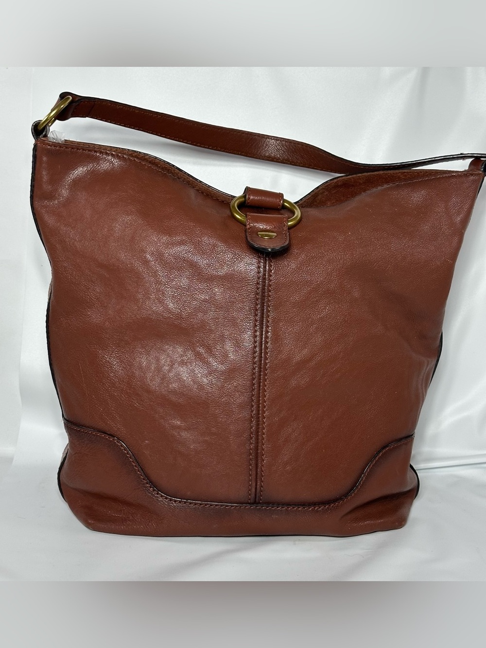 Frye Cognac Brown Leather Shoulder Hobo  Bag